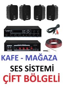 Westa Mağaza Ses Sistemi 4'lü Siyah Kabin Çift Bölge - 4 eko