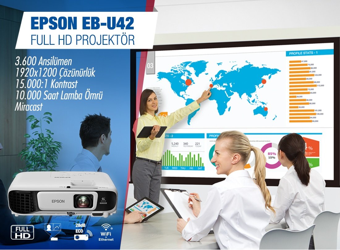 Epson EB-U42 Projeksiyon Cihazı