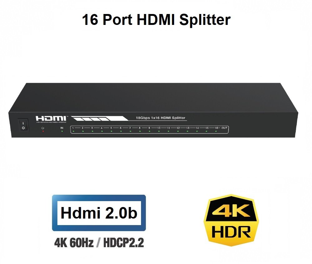 HDMI 2.0b 1x16 4K HDMI Splitter