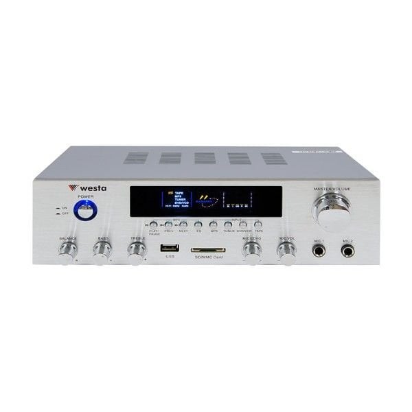 WESTA 2x100W AV-126 USB GİRİŞLİ DİGİTAL KARAOKE AMFİ 2X100W.
