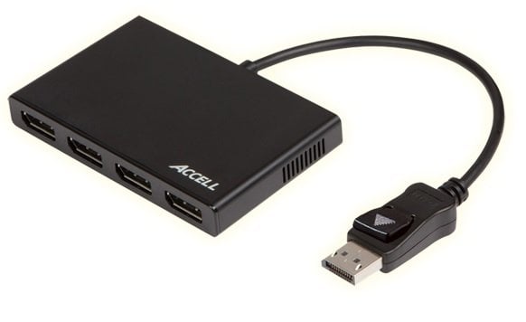 Accell DisplayPort 1.2 to 4 DisplayPort UltraAV Multi-Display MST Hub