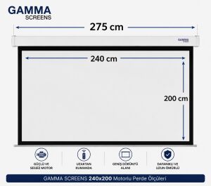 Gamma Screens 240x200 Motorlu Projeksiyon Perdesi