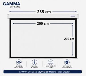 Gamma Screens 200x200 Motorlu Projeksiyon Perdesi