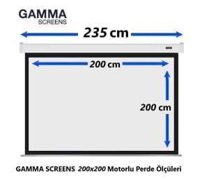 Gamma Screens 200x200 Motorlu Projeksiyon Perdesi