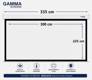 Gamma Screens 300x225 Motorlu Projeksiyon Perdesi