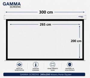 Gamma Screens 265x200 Motorlu Projeksiyon Perdesi