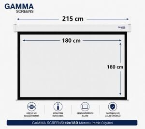 Gamma Screens 180x180 Motorlu Projeksiyon Perdesi