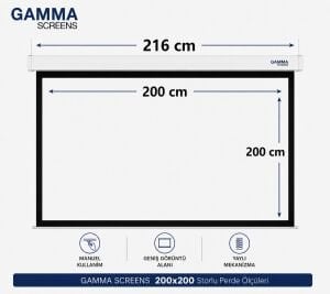 Gamma Screens 200x200 Storlu Projeksiyon Perdesi