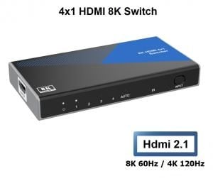 4x1 HDMI 8K Switch HDMI 2.1 4 Giriş 1 Çıkış