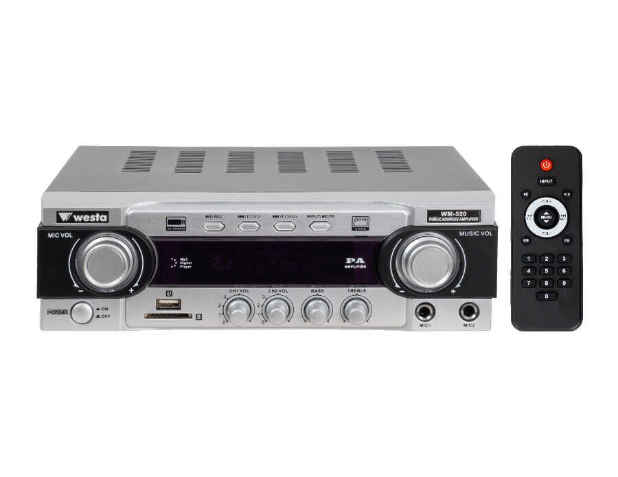 WESTA WM-520 Trafolu 100 Watt Çift Bölgeli USB /MP3 Amfi
