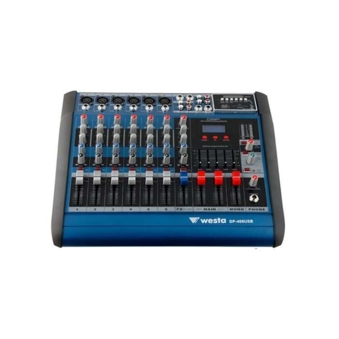 Westa - DP 416 6 Kanal Power Mikser 2x250 Watt Usb ve Efektli