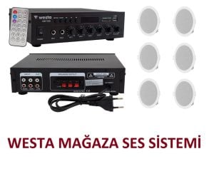 Mağaza Ses Sistemi 6'lı Ekonomik Paket - Tavan6