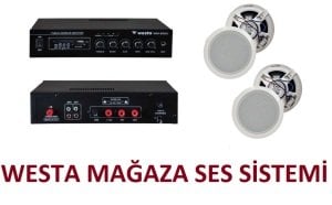 Mağaza Ses Sistemi 4'lü Ekonomik Paket - Tavan 4