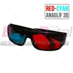 Anaglif Kemik 3D Gözlük - Anaglyph 3 Boyutlu Gözlük 100 adet Magenta/Green