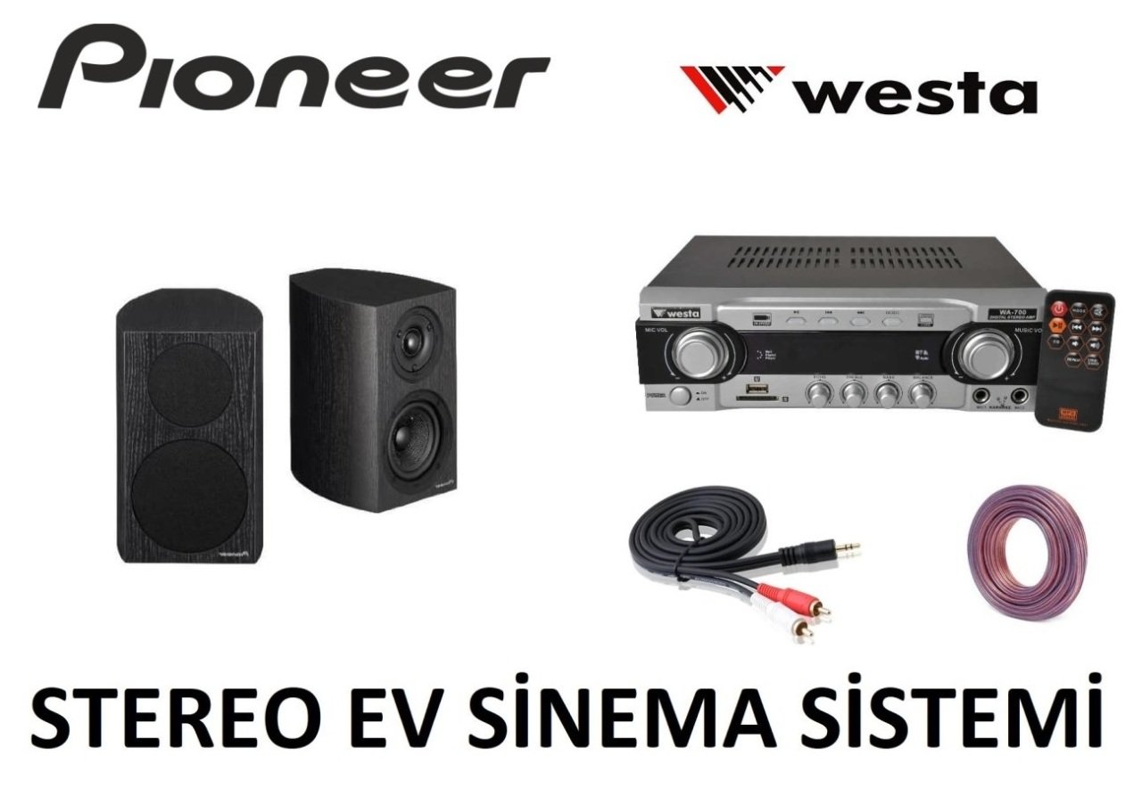 Pioneer S-31 B-K Hoparlör + Stereo Amfi Ses Sistemi