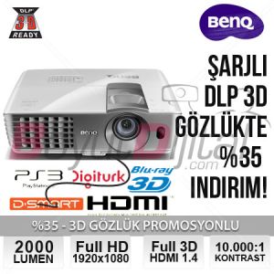 BenQ W1070 Full HD 3D Projeksiyon Cihazı En Uygun Fiyatlarla