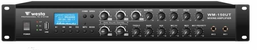 WESTA WM-150UT AMFİ 150 Watt USB /MP3 5 Bölgeli Amfi