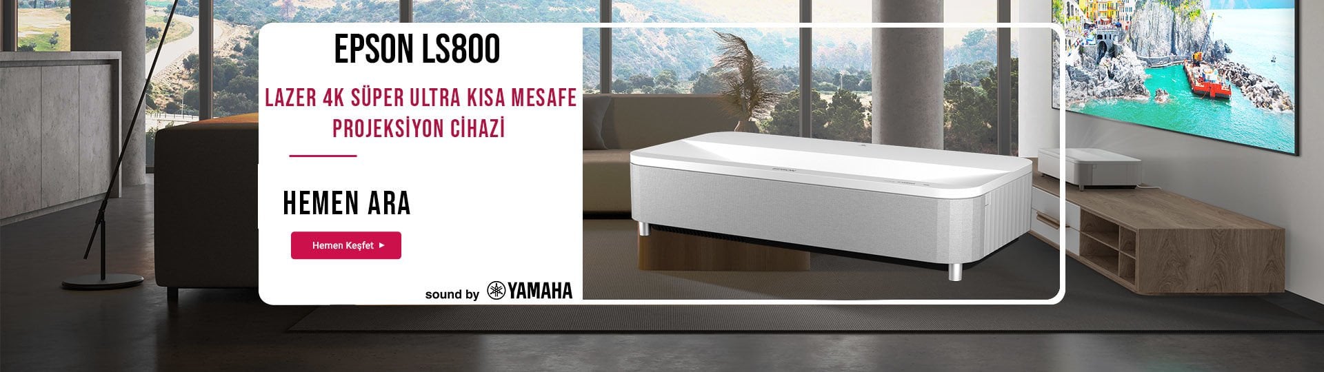 Epson EH-LS800W Lazer 4K Süper Ultra Kısa Mesafe Projeksiyon Cihazı