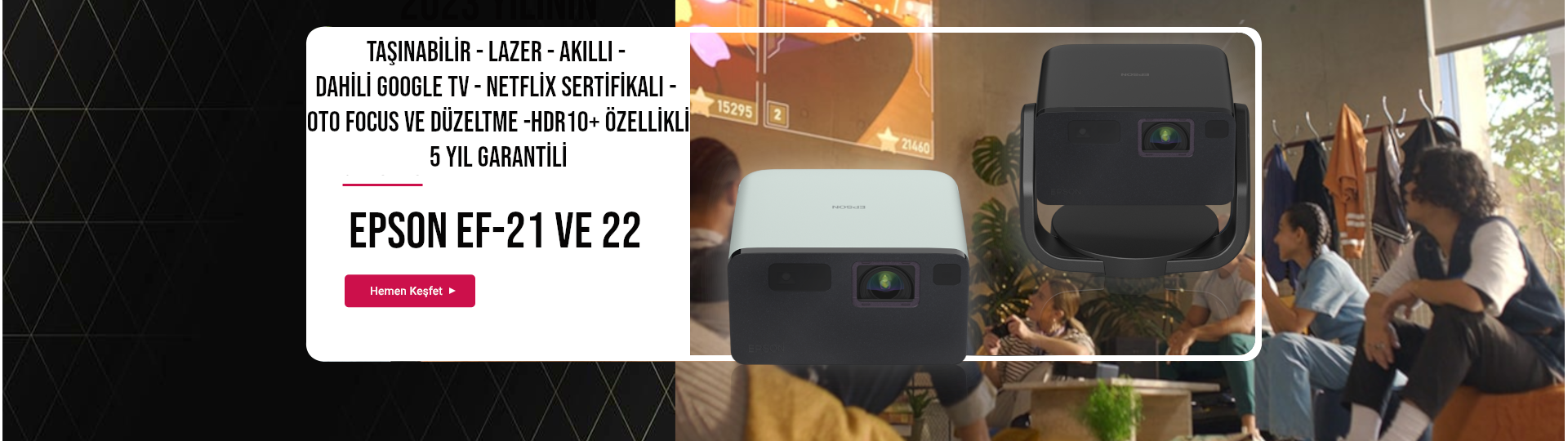 Epson EF-21 ve EF-22 Taşınabilir Lazer Projeksiyon Cihazı